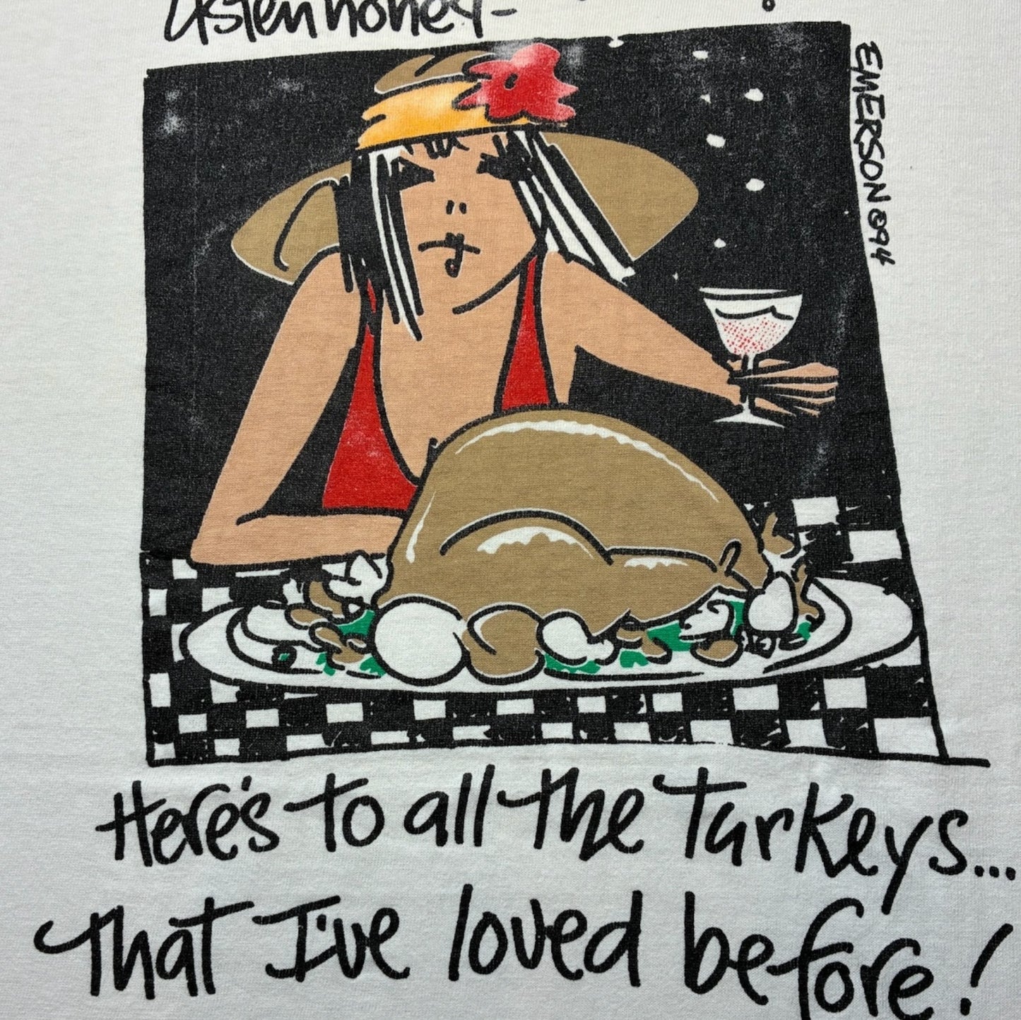 90s アートT EMERSON 94 Peacock USA製 ホワイト a-u-2505-048