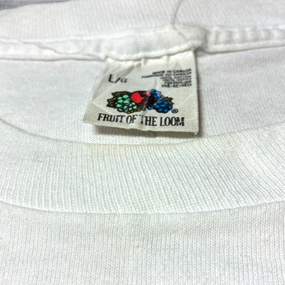 90s Cat Wants Out STUART KATT 猫 アニマルT アートT フルーツオブザルーム カナダ製 ホワイト L a-u-2505-082