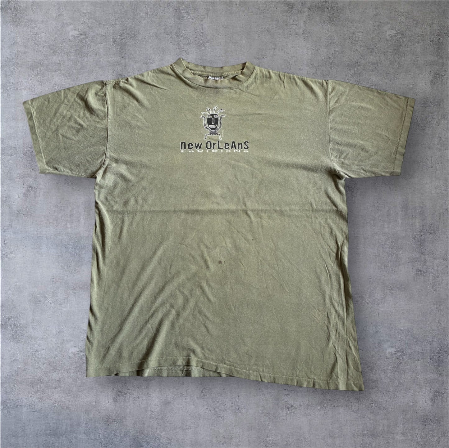 90s ビッグヘッド BIGHED new orleans カーキ ONEITA XL 95年 a-u-2505-003