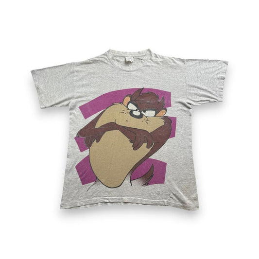 90s ルーニーテューンズ タズマニアンデビル Tシャツ USA製 グレー シングルステッチ ch-u-2505-082