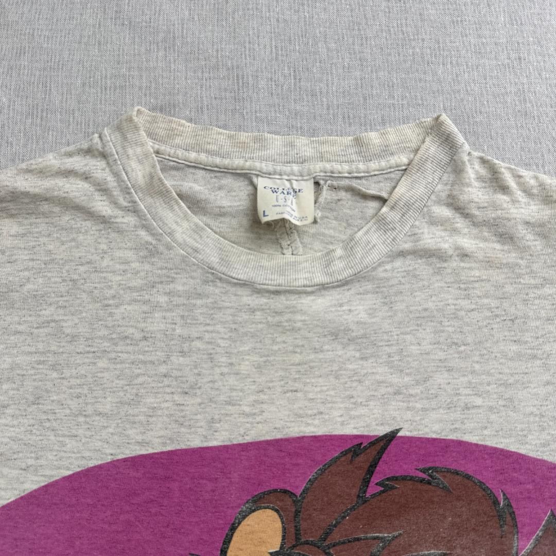 90s ルーニーテューンズ タズマニアンデビル Tシャツ USA製 グレー シングルステッチ ch-u-2505-082