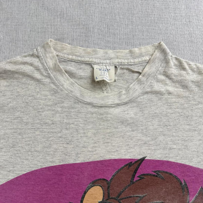 90s ルーニーテューンズ タズマニアンデビル Tシャツ USA製 グレー シングルステッチ ch-u-2505-082