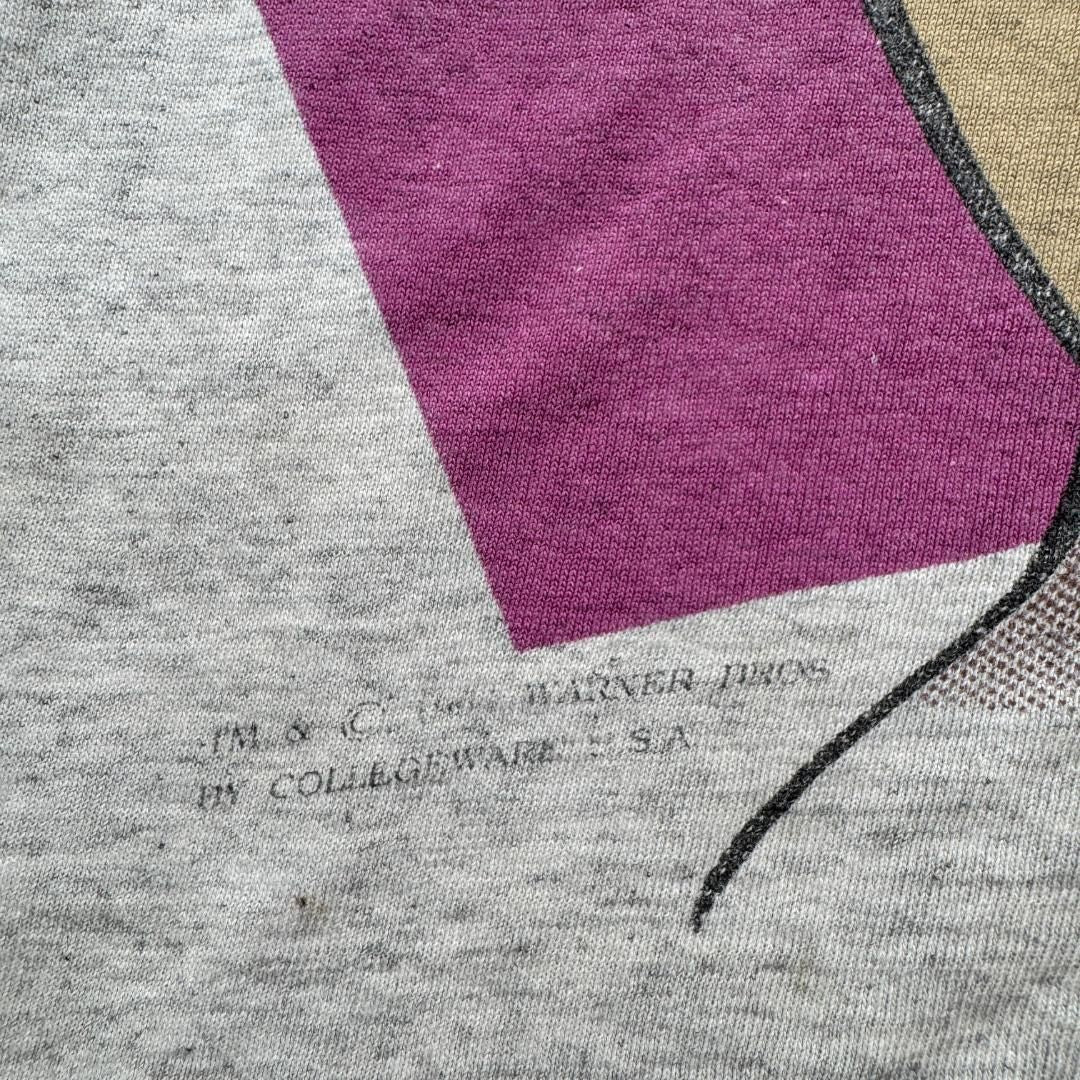 90s ルーニーテューンズ タズマニアンデビル Tシャツ USA製 グレー シングルステッチ ch-u-2505-082
