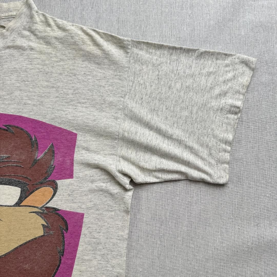 90s ルーニーテューンズ タズマニアンデビル Tシャツ USA製 グレー シングルステッチ ch-u-2505-082