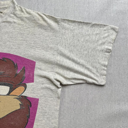 90s ルーニーテューンズ タズマニアンデビル Tシャツ USA製 グレー シングルステッチ ch-u-2505-082