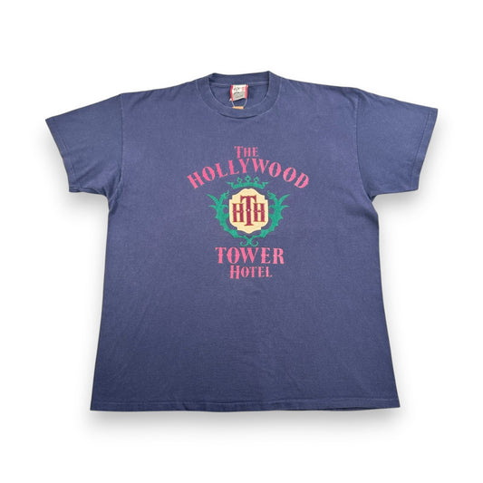 90s ディズニー Tシャツ タワーホテル タワーオブテラー USA製 ネイビー XL disney d-u-2505-013