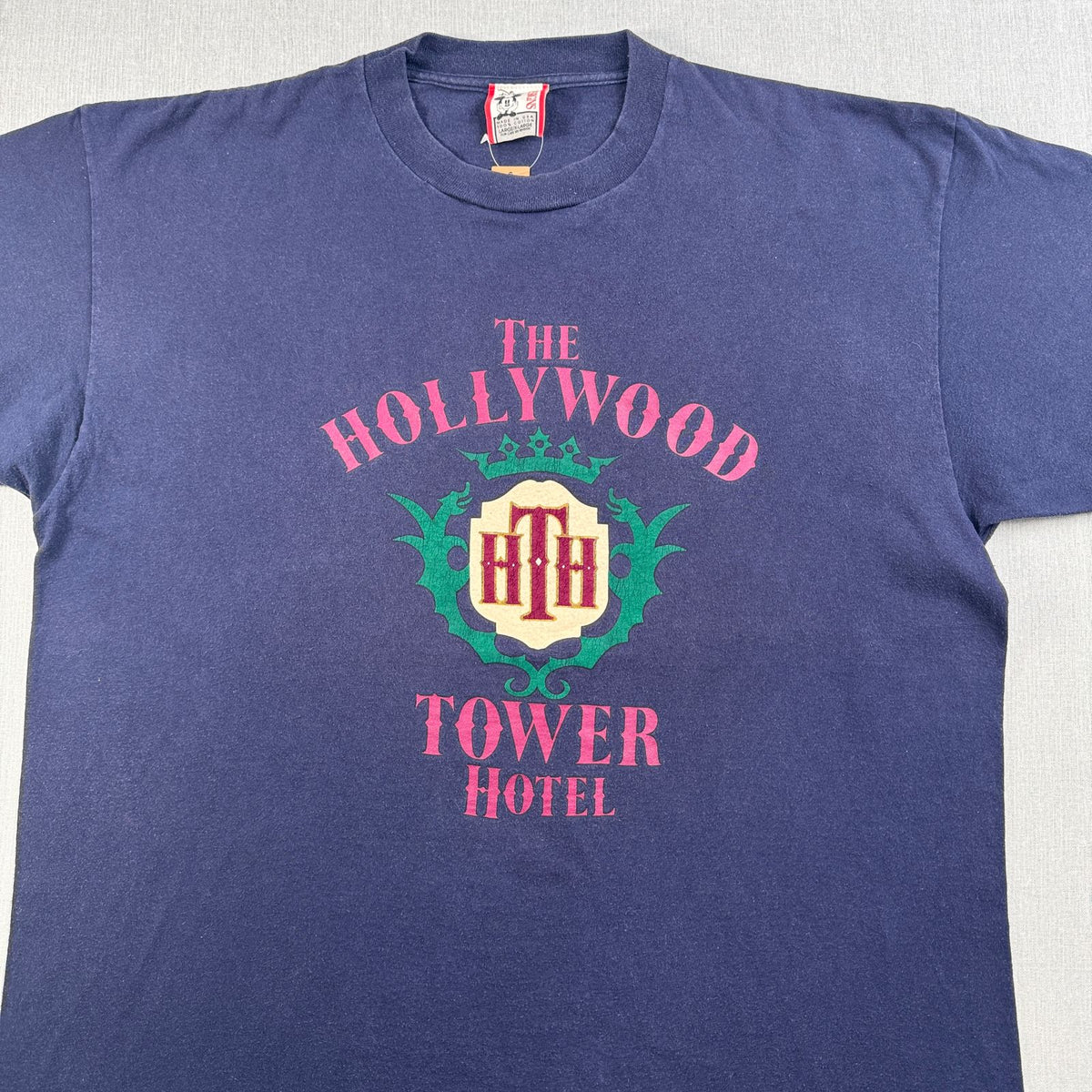 90s ディズニー Tシャツ タワーホテル タワーオブテラー USA製 ネイビー XL disney d-u-2505-013