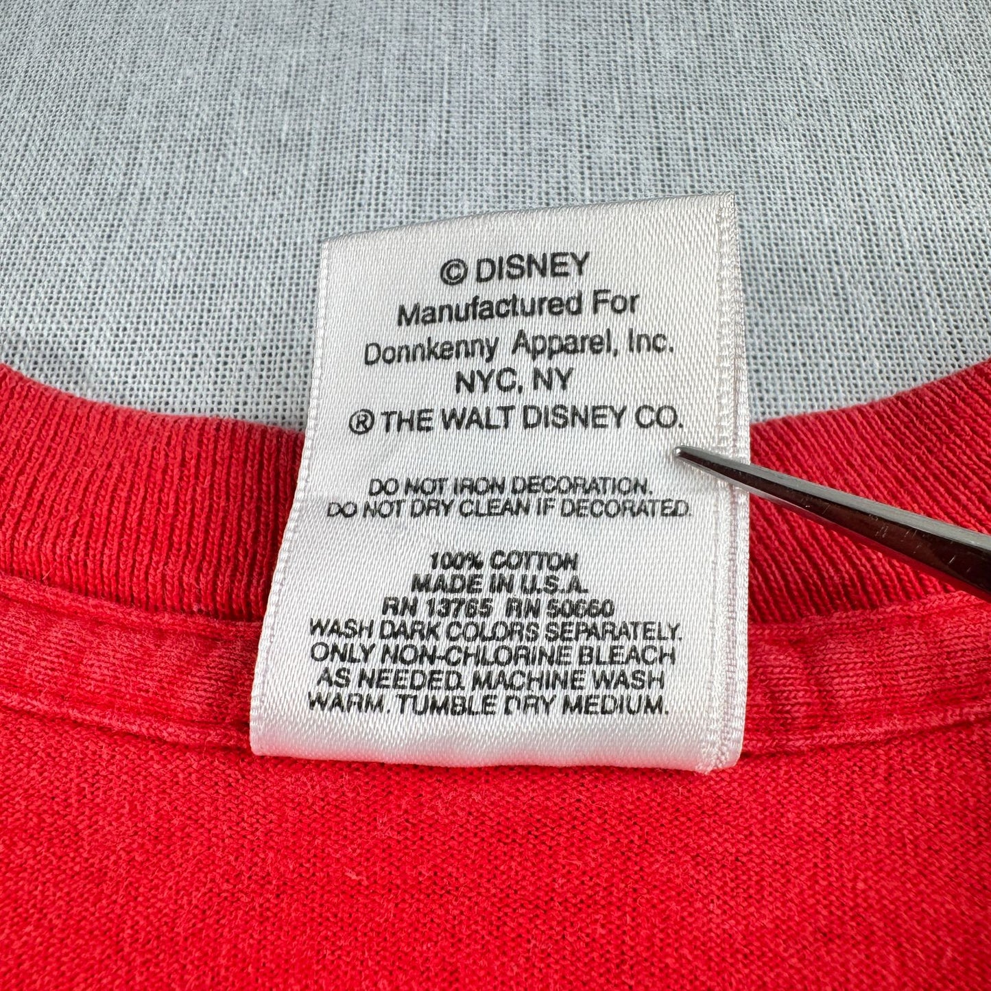 90s ミッキー ディズニー Tシャツ disney mickey USA製 シングルステッチ 赤 XL d-u-2505-017