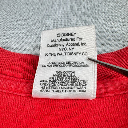 90s ミッキー ディズニー Tシャツ disney mickey USA製 シングルステッチ 赤 XL d-u-2505-017