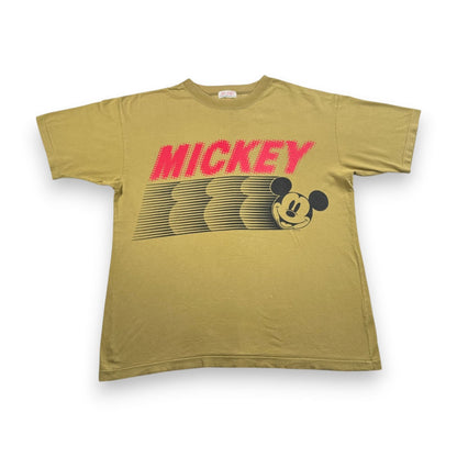 80s 90s ミッキー ディズニー Tシャツ DIA CLUB disney M カーキ シングルステッチ d-u-2505-019