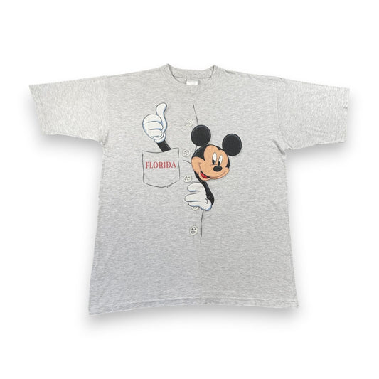 90s ミッキー ディズニー Tシャツ フロリダ BEST グレー d-u-2505-022