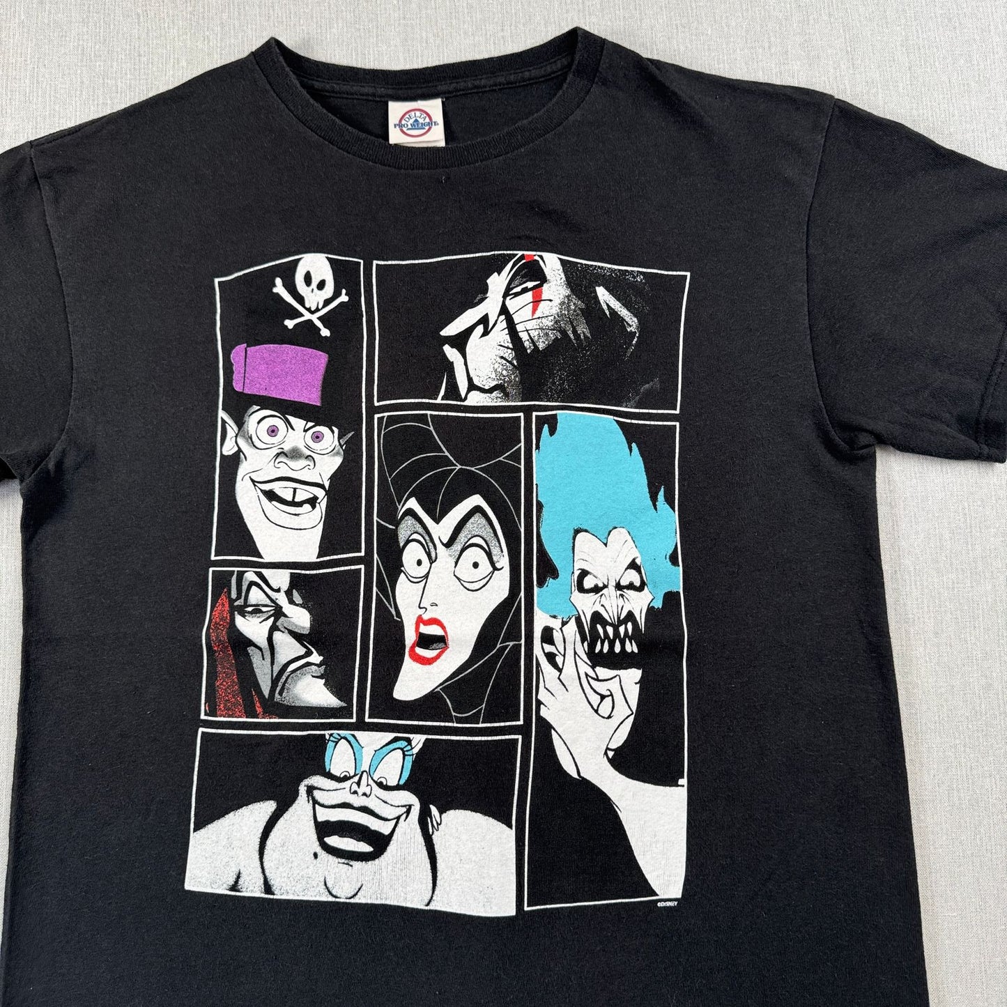 00s ディズニー ヴィランズ Tシャツ 黒 映画T Disney d-u-2505-020