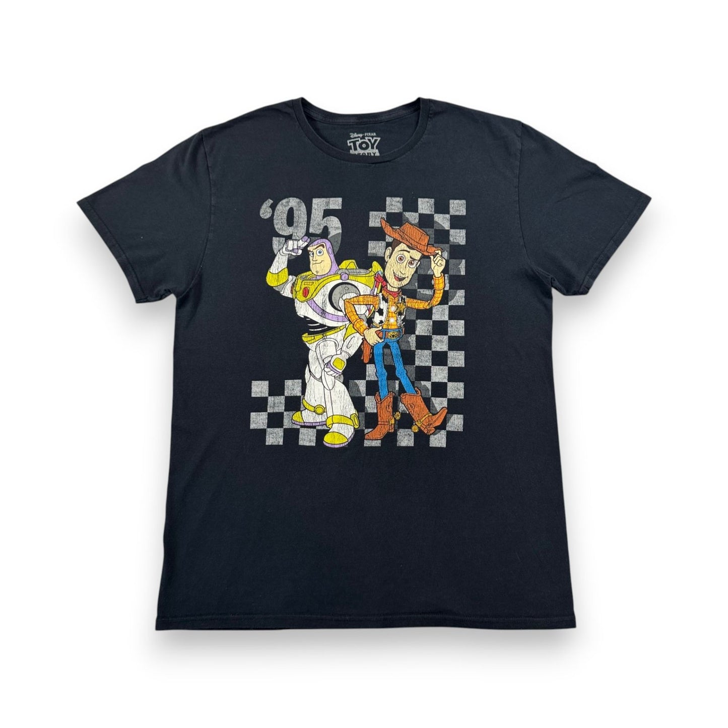 Disney トイストーリー 映画 ムービー Tシャツ ウッディ バズライトイヤー ディズニー 黒 L d-u-2505-024