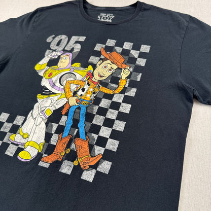 Disney トイストーリー 映画 ムービー Tシャツ ウッディ バズライトイヤー ディズニー 黒 L d-u-2505-024