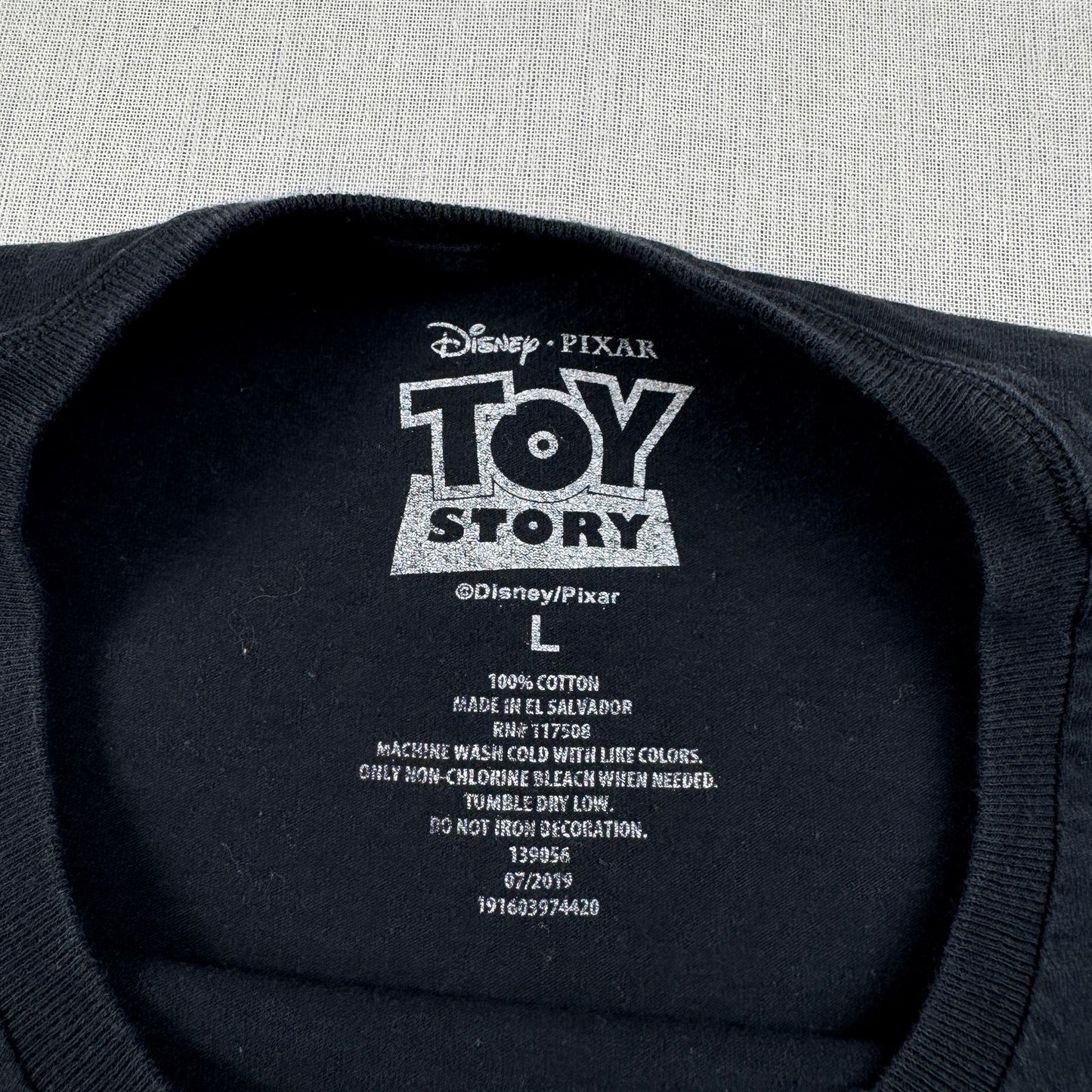 Disney トイストーリー 映画 ムービー Tシャツ ウッディ バズライトイヤー ディズニー 黒 L d-u-2505-024