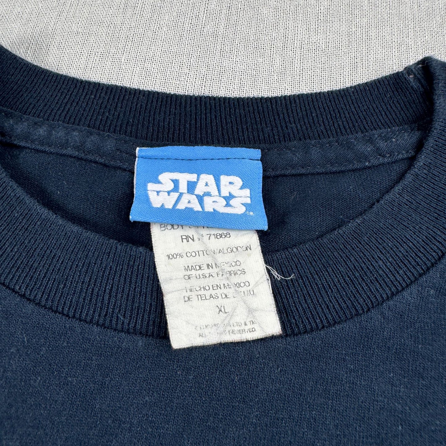00s スターウォーズ STAR WARS 長袖 ロンT Tシャツ ネイビー ヨーダ d-u-2505-026