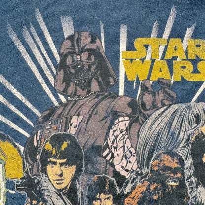 00s スターウォーズ STAR WARS 長袖 ロンT Tシャツ ネイビー ヨーダ d-u-2505-026