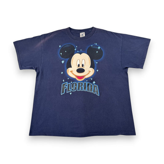 00s ミッキー ディズニー Tシャツ フロリダ 限定 mickey ネイビー 2XL d-u-2505-029