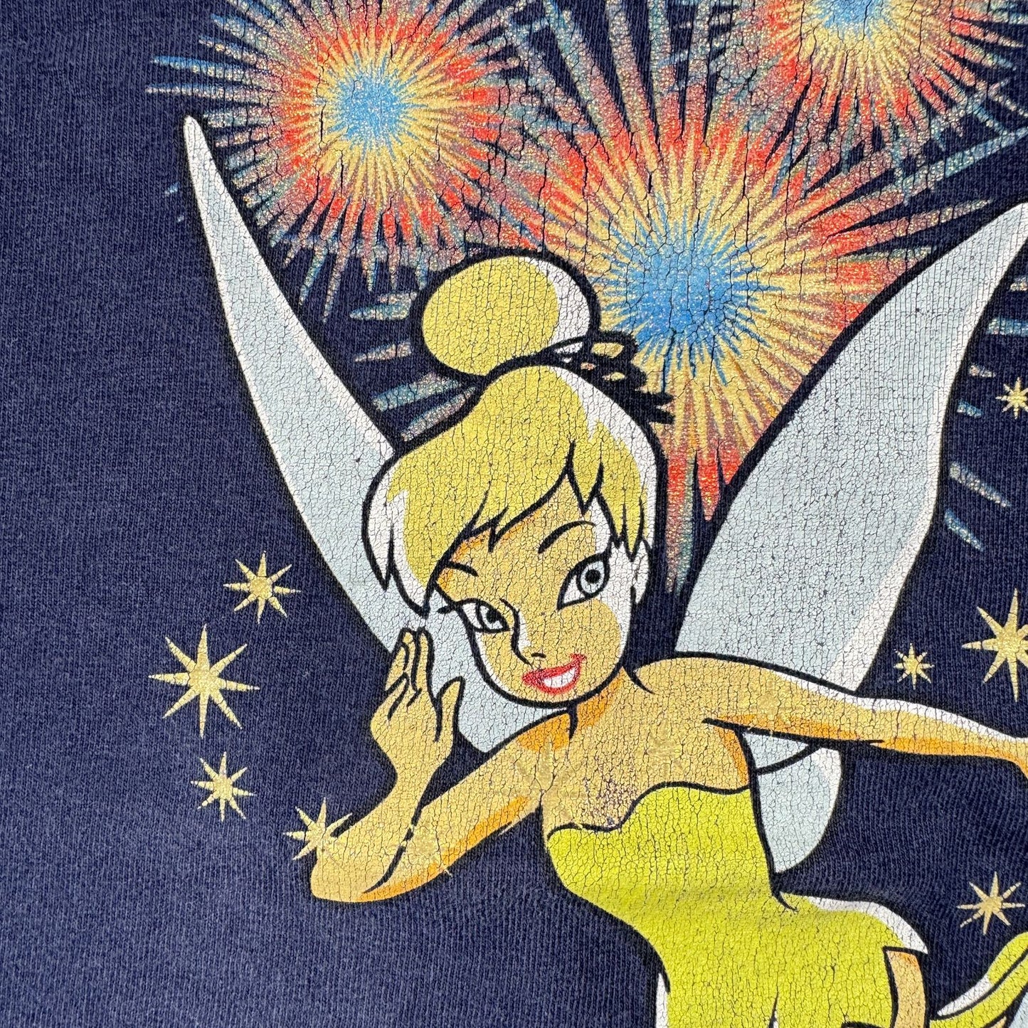 90s ディズニー ティンカーベル Tシャツ ネイビー 2XL d-u-2505-028