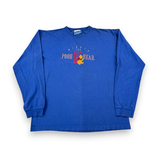 pooh Tシャツ くまのプーさん 長袖 ロンT L 青 d-u-2505-030