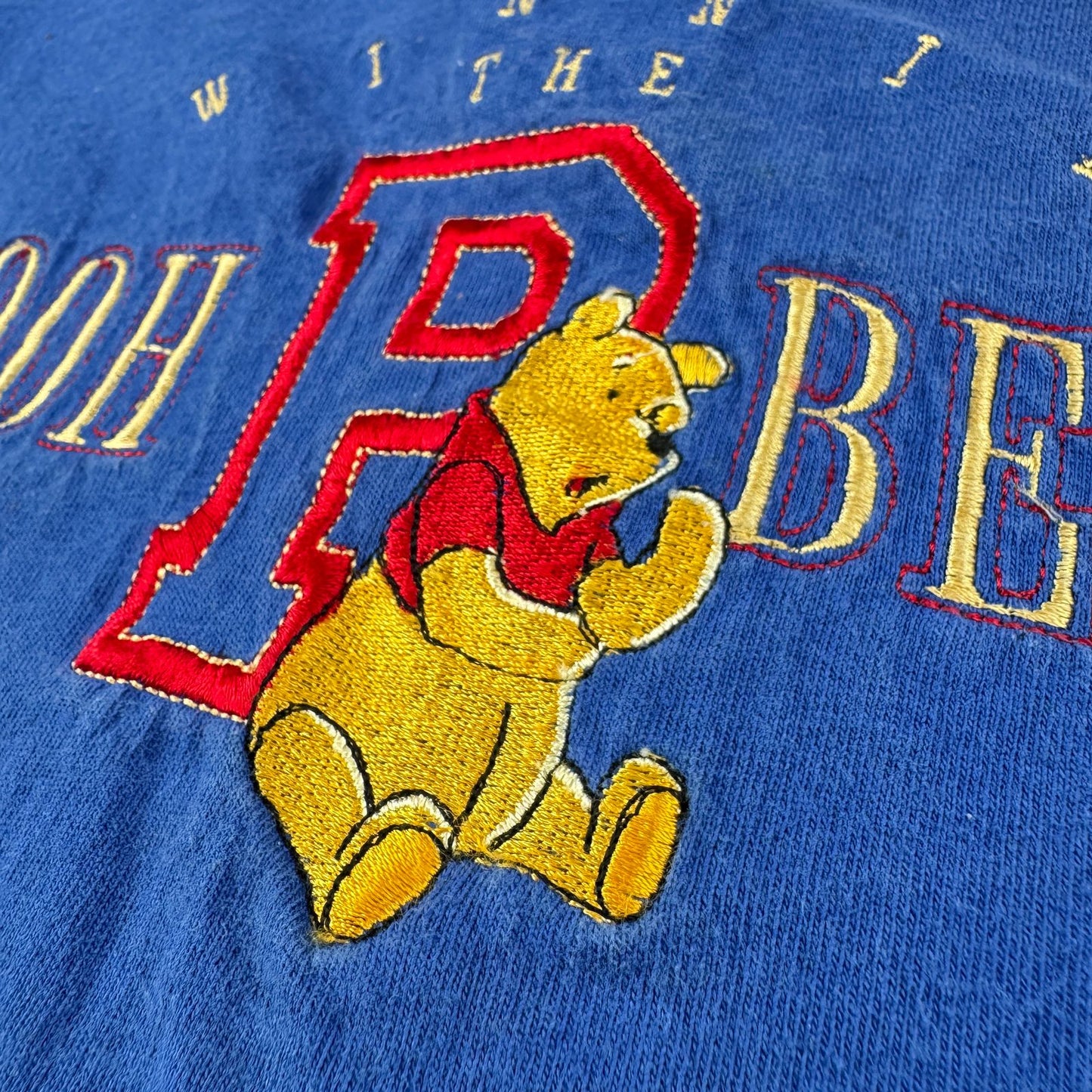 pooh Tシャツ くまのプーさん 長袖 ロンT L 青 d-u-2505-030