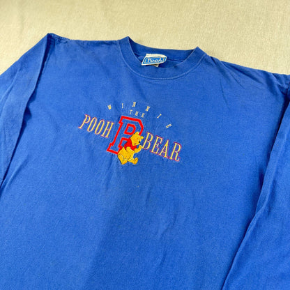 pooh Tシャツ くまのプーさん 長袖 ロンT L 青 d-u-2505-030