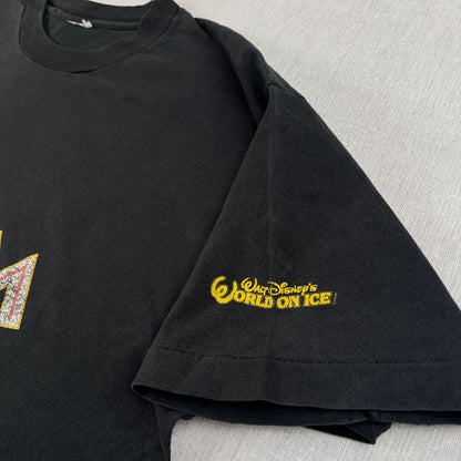 90s ミッキー FANTASIA WIZZARD MICKEY Tシャツ 黒 シングルステッチ d-u-2505-031