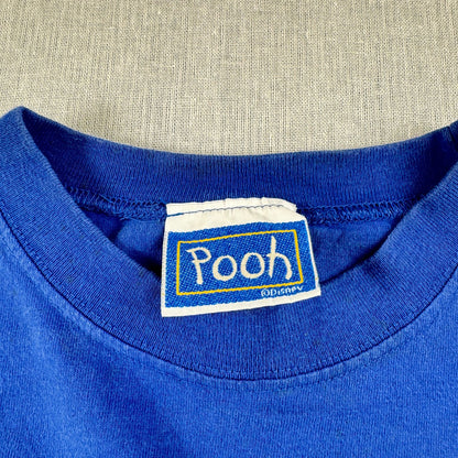 pooh Tシャツ くまのプーさん 長袖 ロンT L 青 d-u-2505-030