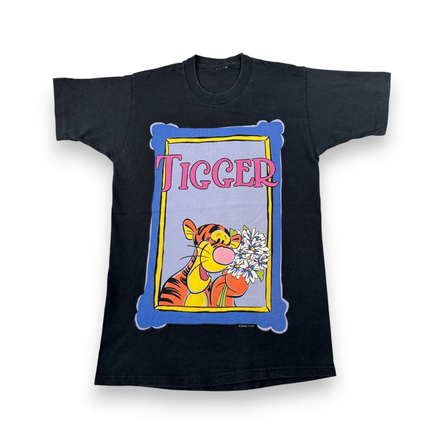 90s ディズニー ティガー プーさん Tシャツ 黒 disney シングルステッチ d-u-2505-034
