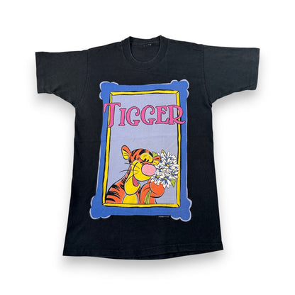 90s ディズニー ティガー プーさん Tシャツ 黒 disney シングルステッチ d-u-2505-034