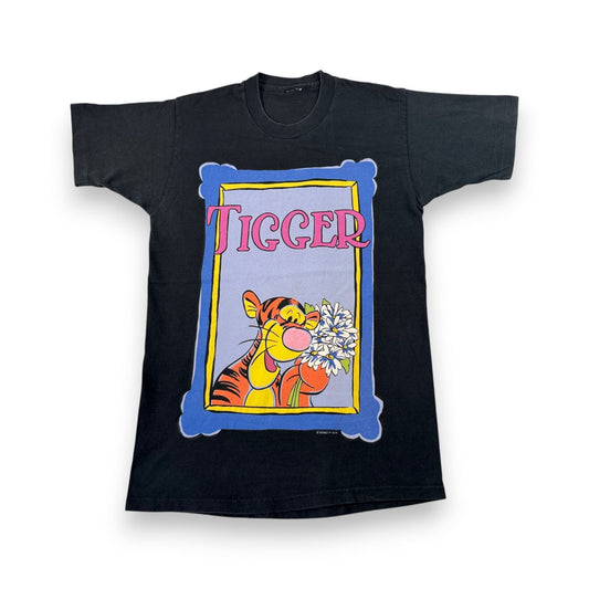 90s ディズニー ティガー プーさん Tシャツ 黒 disney シングルステッチ d-u-2505-034