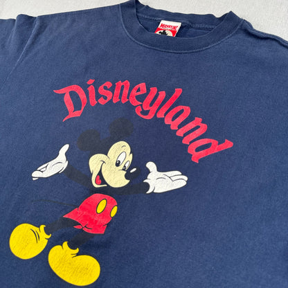 90s ディズニー ランド Tシャツ ミッキー disney USA製 ネイビー XL d-u-2505-044