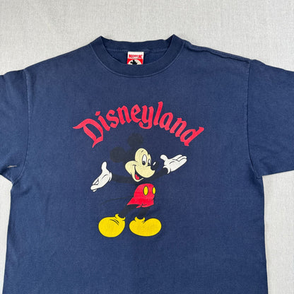 90s ディズニー ランド Tシャツ ミッキー disney USA製 ネイビー XL d-u-2505-044
