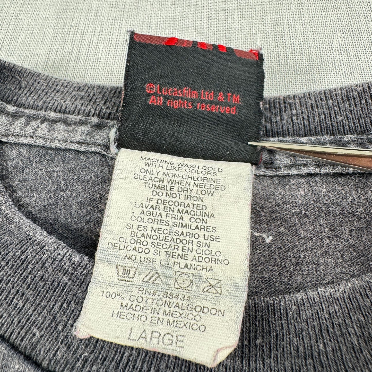 90s スターウォーズ STAR WARS ジャージャー ビンクス Tシャツ ファントムメナス エピソード1 映画T L 黒 フェード d-x-2505-005