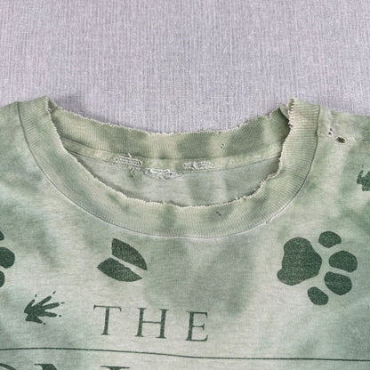 90s ライオンキング Tシャツ 総柄 壁画 緑 タイダイ LION KING d-u-2505-046