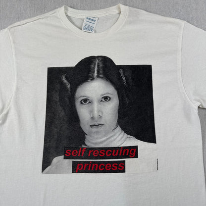 00s スターウォーズ STAR WARS レイア姫 lucasfilm Tシャツ エピソード4 映画T L 白 d-x-2505-007