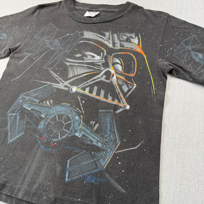 90s スターウォーズ STAR WARS ダースベイダー エピソード4 Tシャツ 映画T グレー USA製 シングルステッチ lucasfilm advance フェード d-x-2505-008