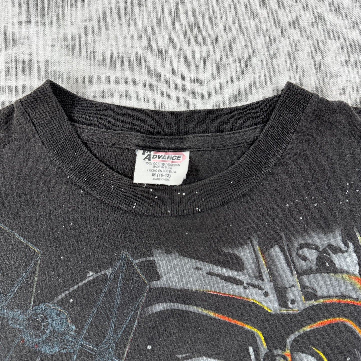 90s スターウォーズ STAR WARS ダースベイダー エピソード4 Tシャツ 映画T グレー USA製 シングルステッチ lucasfilm advance フェード d-x-2505-008