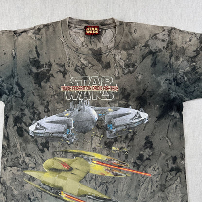 90s スターウォーズ STAR WARS ファントムメナス エピソード1 Tシャツ 映画T タイダイ USA製 シングルステッチ lucasfilm d-x-2505-013