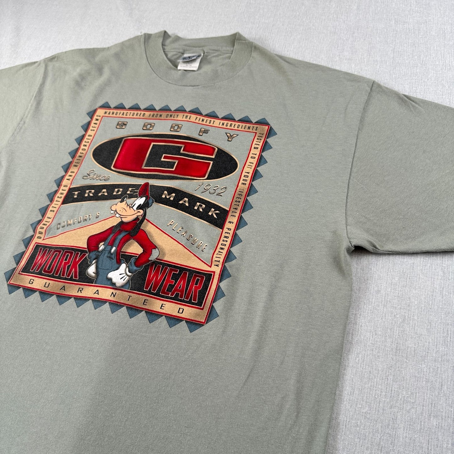 90s ディズニー グーフィー Tシャツ USA製 goofy disney カーキ XL くすみカラー disney d-x-2505-014