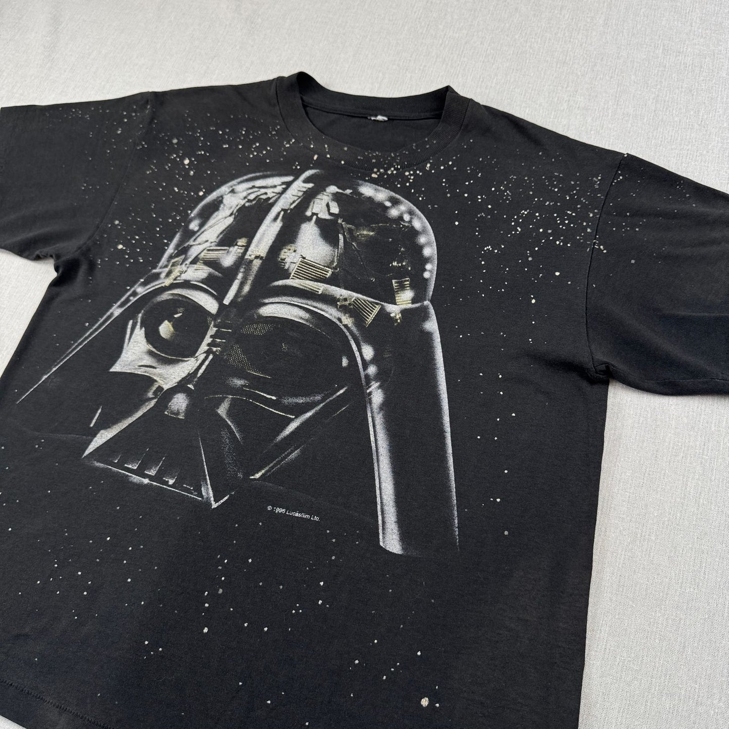 90s スターウォーズ STAR WARS ダースベイダー Tシャツ 映画T 黒 USA製 シングルステッチ lucasfilm 1996 フェード d-x-2505-015