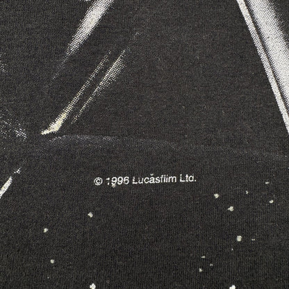 90s スターウォーズ STAR WARS ダースベイダー Tシャツ 映画T 黒 USA製 シングルステッチ lucasfilm 1996 フェード d-x-2505-015