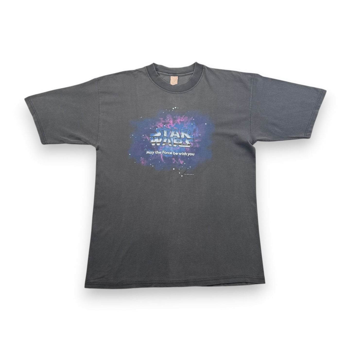 90s スターウォーズ STAR WARS Tシャツ lucasfilm 1995 may the force 黒 フェード 映画T ムービー d-t-2505-002