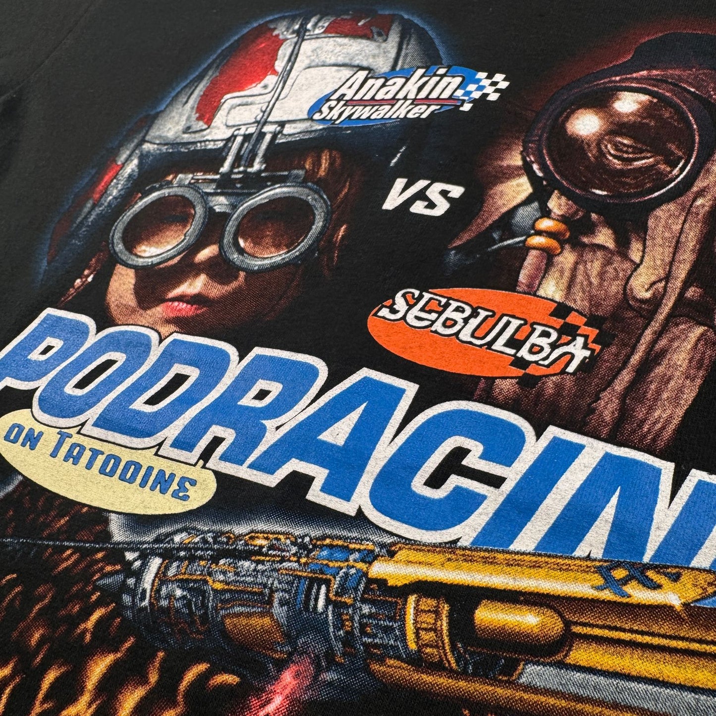 90s 00s スターウォーズ STAR WARS エピソード1 Tシャツ PODRACING LEE SPORT アナキン スカイウォーカー 黒 lucasfilm d-t-2505-004