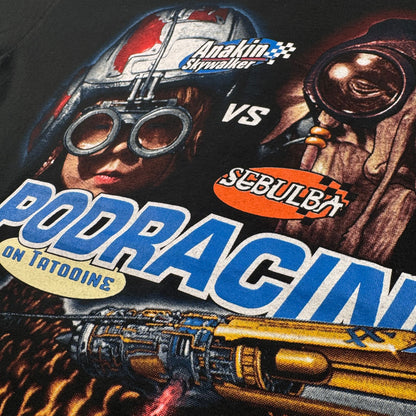 90s 00s スターウォーズ STAR WARS エピソード1 Tシャツ PODRACING LEE SPORT アナキン スカイウォーカー 黒 lucasfilm d-t-2505-004