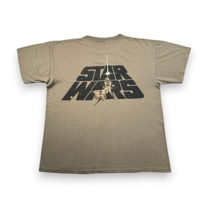 90s スターウォーズ STAR WARS REBELWEAR エピソード4 ルーク レイア Tシャツ 映画T USA製 カーキ changes d-t-2505-012