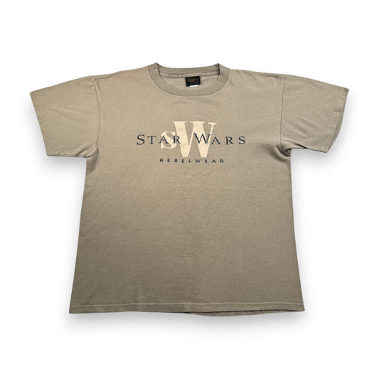 90s スターウォーズ STAR WARS REBELWEAR エピソード4 ルーク レイア Tシャツ 映画T USA製 カーキ changes d-t-2505-012