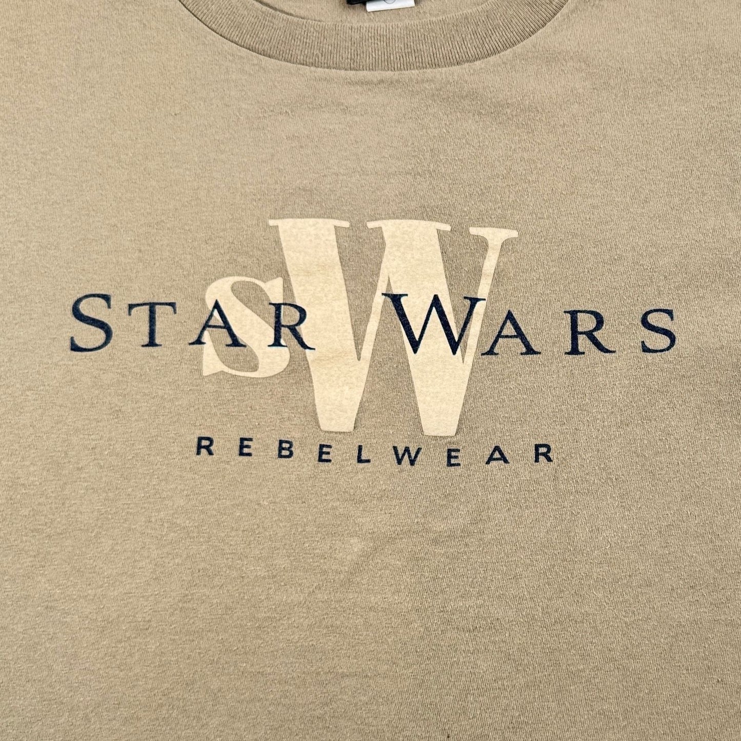 90s スターウォーズ STAR WARS REBELWEAR エピソード4 ルーク レイア Tシャツ 映画T USA製 カーキ changes d-t-2505-012