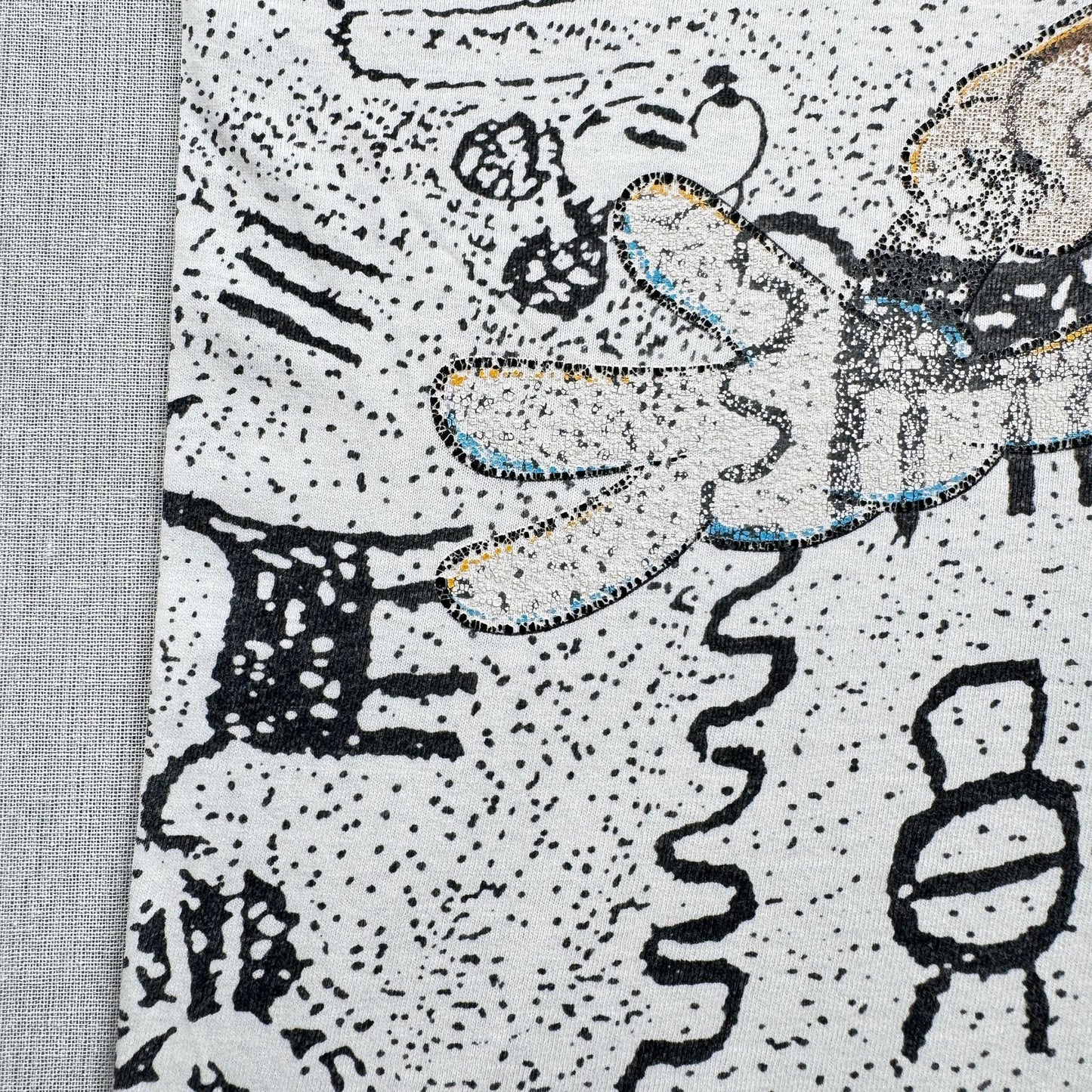 80 90s USA製 ミッキー ディズニー Tシャツ 壁画 VELVA SHEEN mickey disney 総柄 L d-t-2505-007