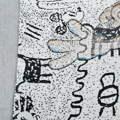 80 90s USA製 ミッキー ディズニー Tシャツ 壁画 VELVA SHEEN mickey disney 総柄 L d-t-2505-007